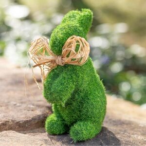 Moss Flocked Bunny Decoration